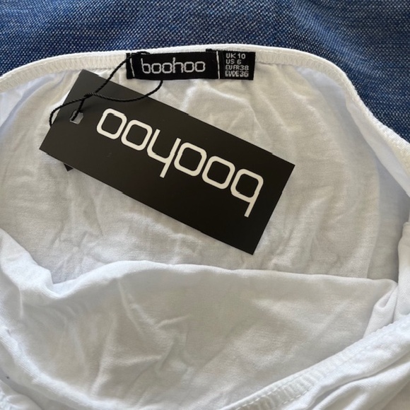 Boohoo NWT White Bodysuit Size 6 - Picture 2 of 3